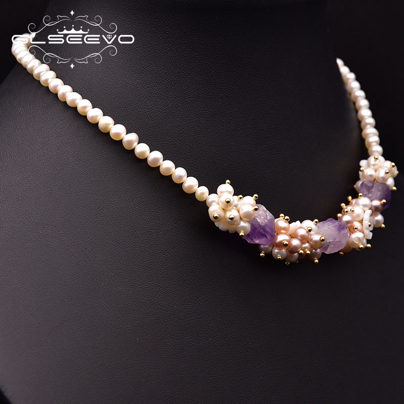 Pearl Trim Chain - GLSEEVO لؤلؤ المياه العذبة الطبيعية قلادة