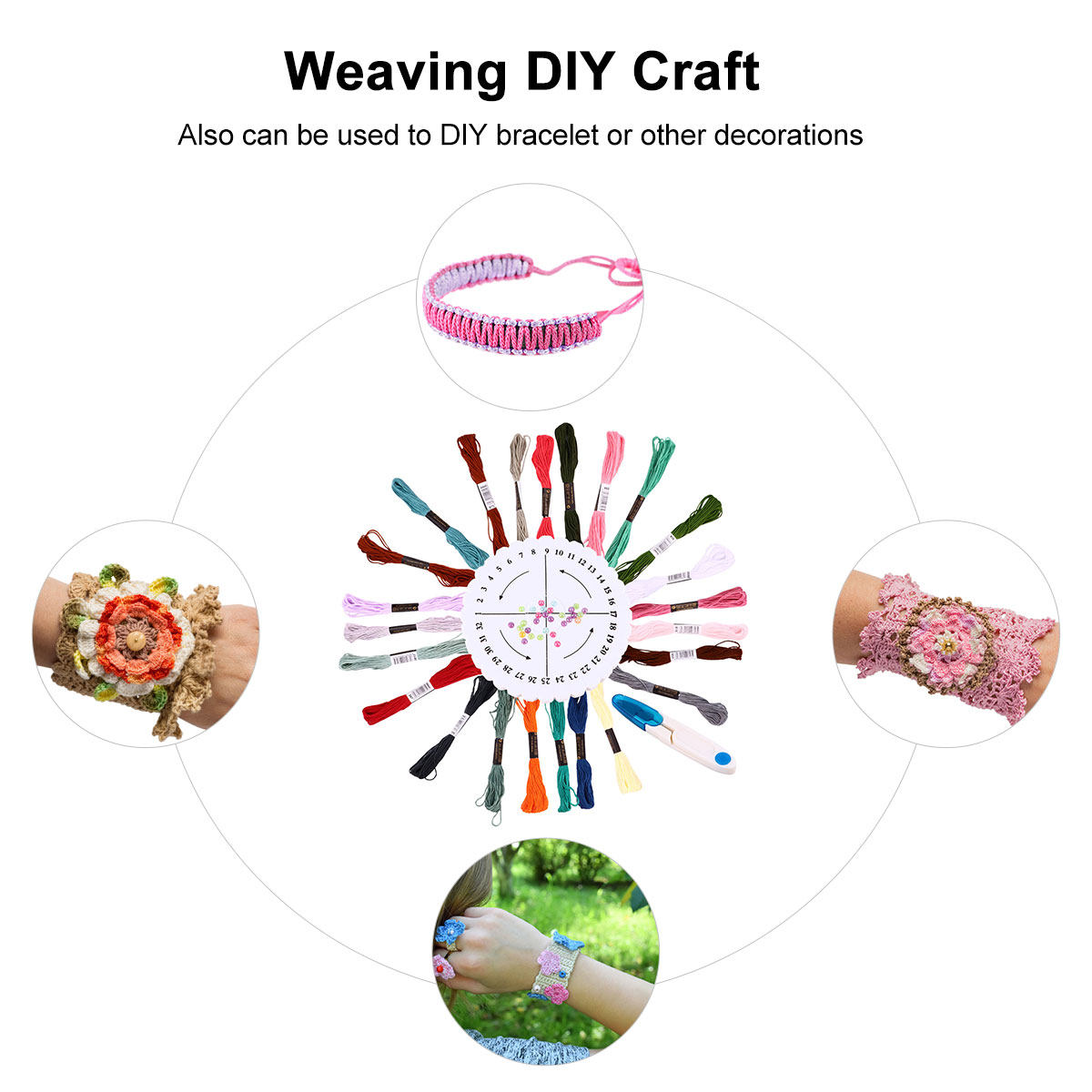 Embroidery Craft - مجموعة أدوات لصنع أساور الصداقة، تتضمن