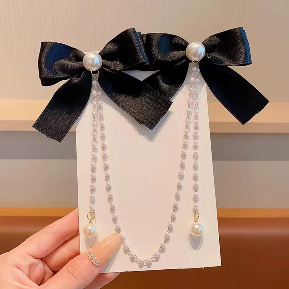 مشبك شعر على شكل فيونكة للأطفا - مراجعة Pearl Trim Chain وسعره