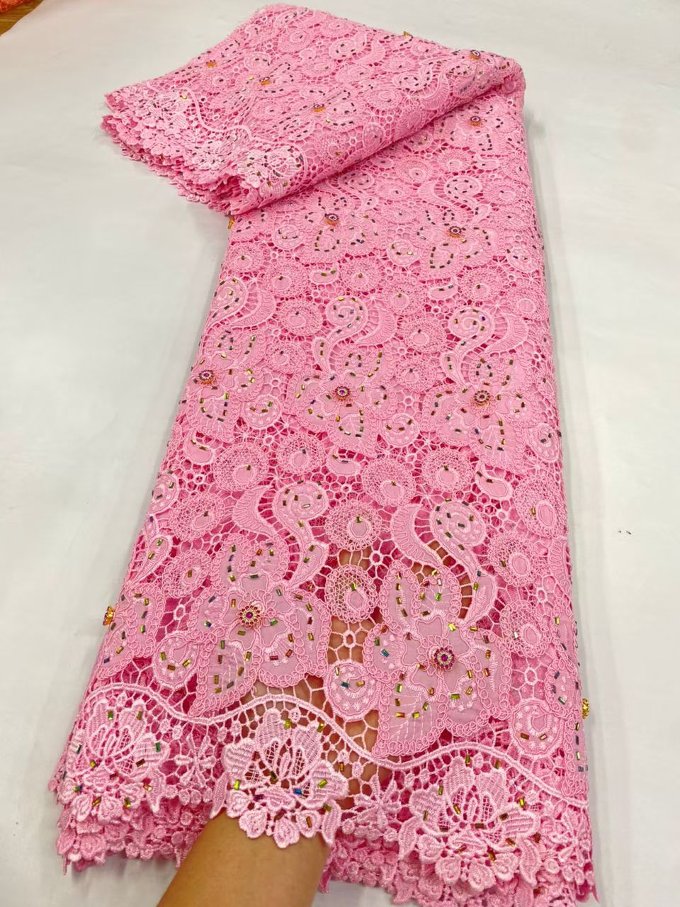أحدث الحبل جبر أقمشة الدانتيل  - مراجعة Crystal Mesh Fabric وسعره