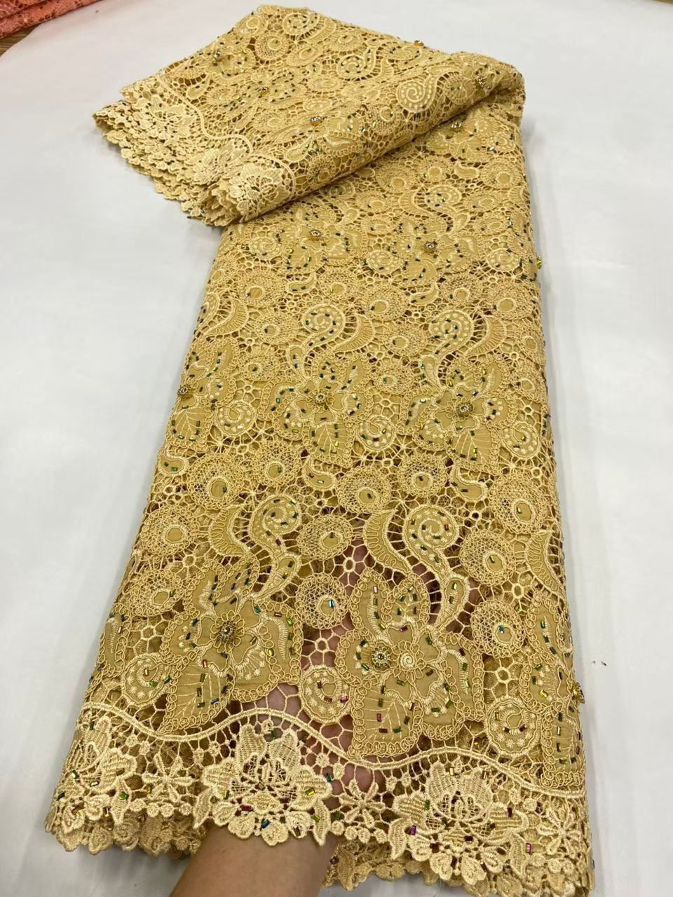 أحدث الحبل جبر أقمشة الدانتيل  - مراجعة Crystal Mesh Fabric وسعره