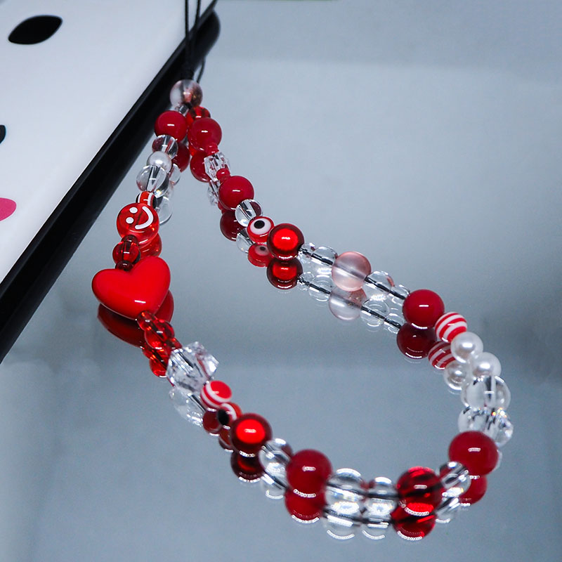 أحمر واضح موبايل Y2k الهاتف حل - مراجعة Pearl Trim Chain وسعره