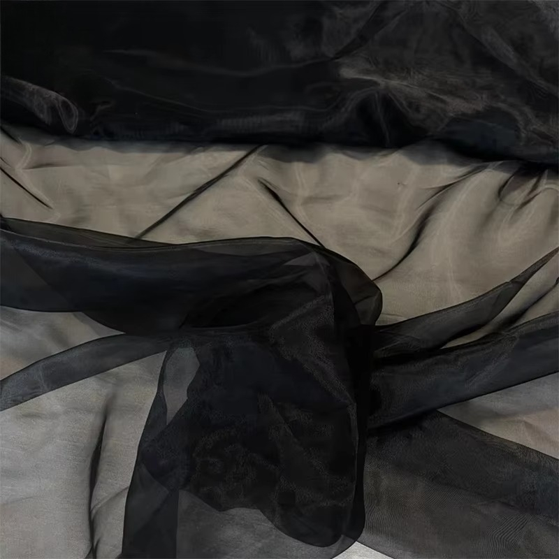 قماش أورجانزا كريستال أسود ناع - مراجعة Crystal Mesh Fabric وسعره
