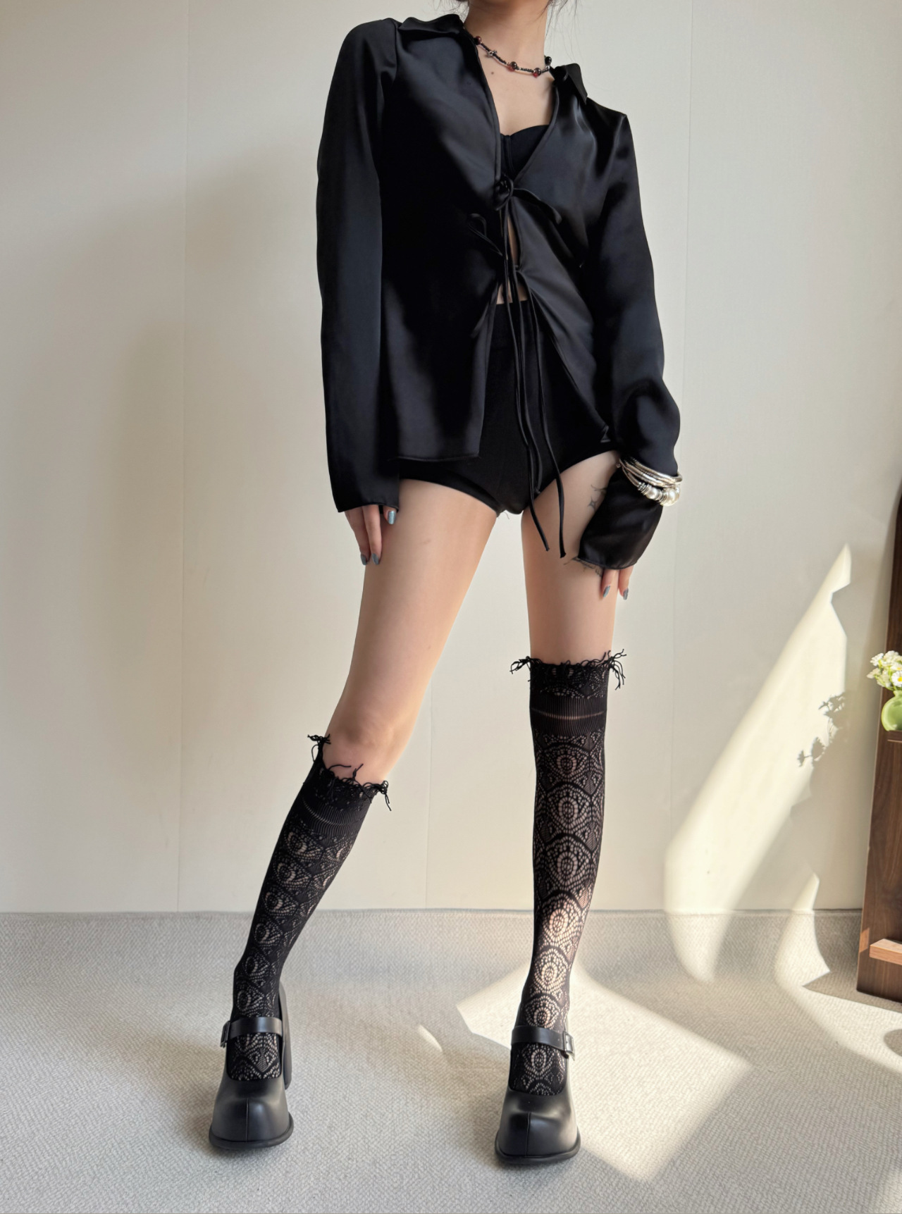 جوارب شبكية جديدة للنساء، جوار - مراجعة Tassel Fringe Trim وسعره