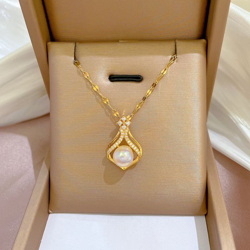 أنيقة المرأة K14 الذهب اللون ا - مراجعة Pearl Trim Chain وسعره