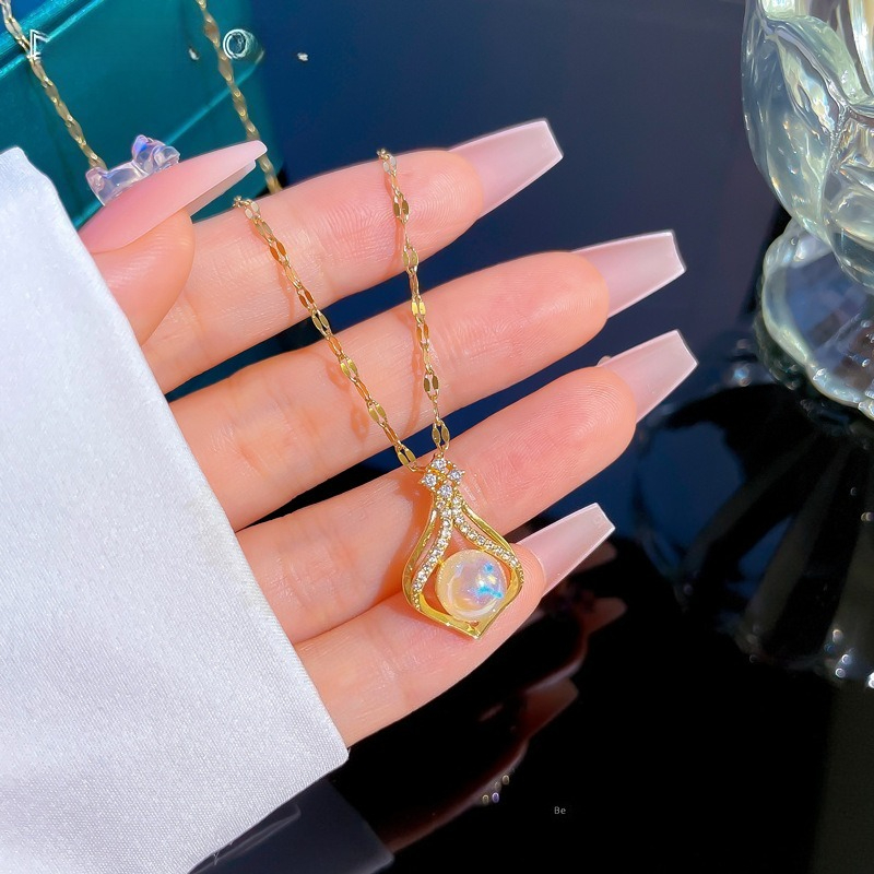 أنيقة المرأة K14 الذهب اللون ا - مراجعة Pearl Trim Chain وسعره