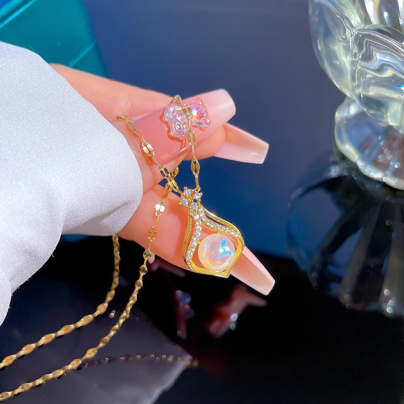 أنيقة المرأة K14 الذهب اللون ا - مراجعة Pearl Trim Chain وسعره