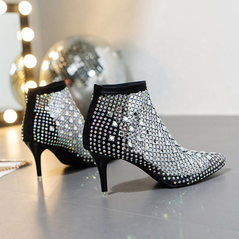 2025 الصيف شبكة الصنادل أحذية  - مراجعة Crystal Mesh Fabric وسعره