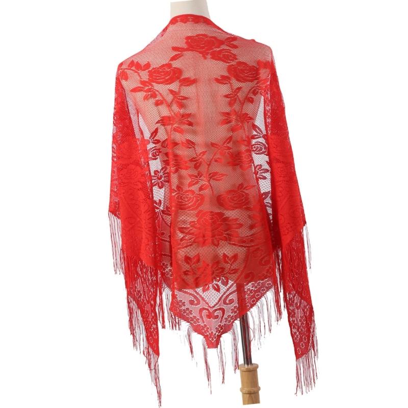 652F وشاح دانتيل أنيق مع شرابا - مراجعة Tassel Fringe Trim وسعره