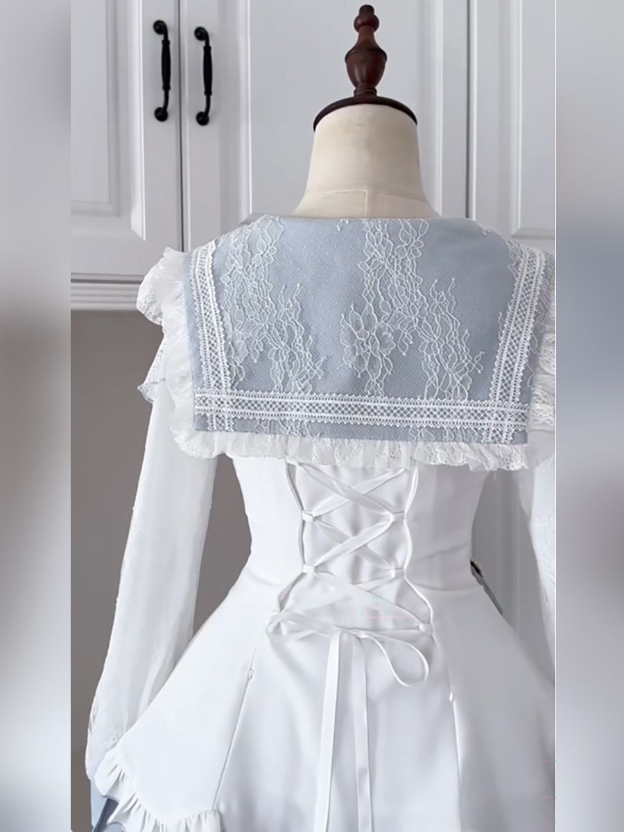 فستان لوليتا ياباني عتيق أنيق  - مراجعة Elastic Lace Trim وسعره